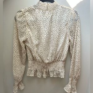 Japna Turtle Neck Polka Dot Crop Top